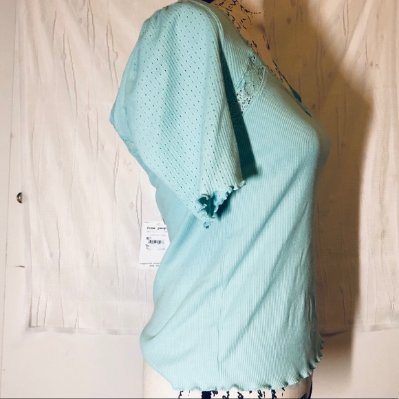 NWT FREE PEOPLE ROBINS EGG MARGAUX TOP BLOUSE - Picture 8 of 9